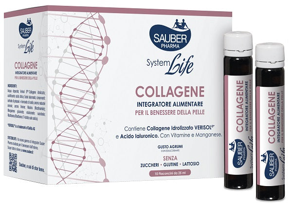 Sauber systemlife antieta' collagene 10 flaconcini da 25 ml