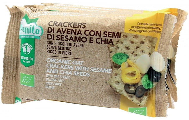 Panito crackers di avena con semi di sesamo e chia bio 4 pezzi da 35 g