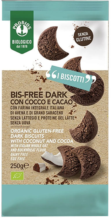 Probios bio bis-free dark con cocco e cacao 250 g