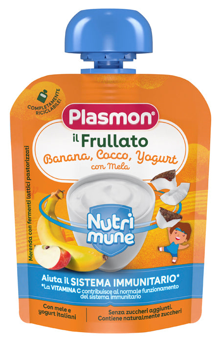 Plasmon nutri-mune banana/cocco/yogurt con mela 85 g