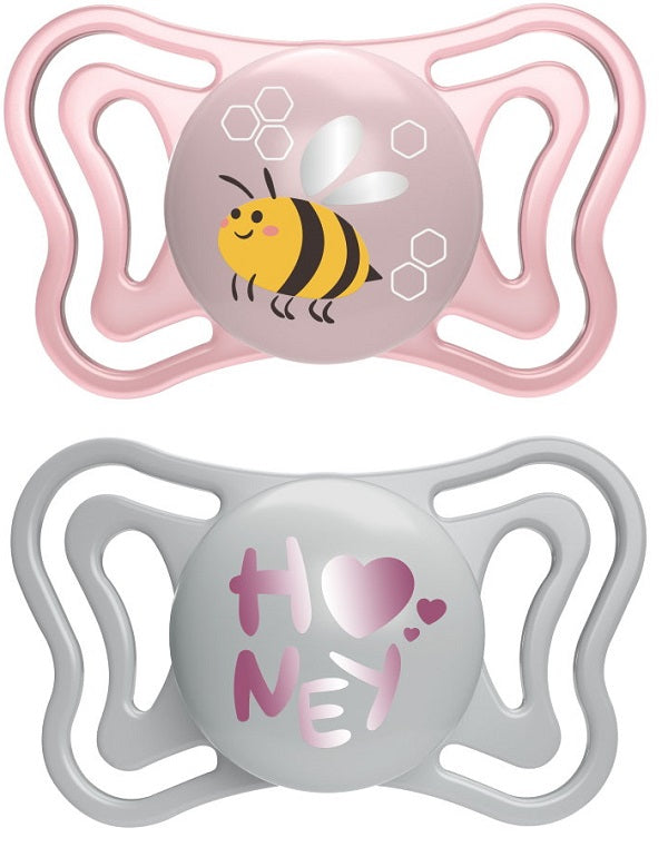 Chicco succhietto light rosa silicone 2-6m 2 pezzi