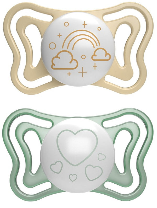 Chicco succhietto light lumi silicone 2-6m 2 pezzi