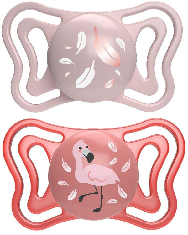 Chicco succhietto light rosa silicone 6-16m 2 pezzi