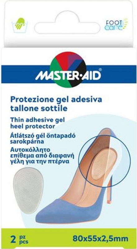 Protezione adesiva master-aid footcare sottile tallone 2 pezzi f5