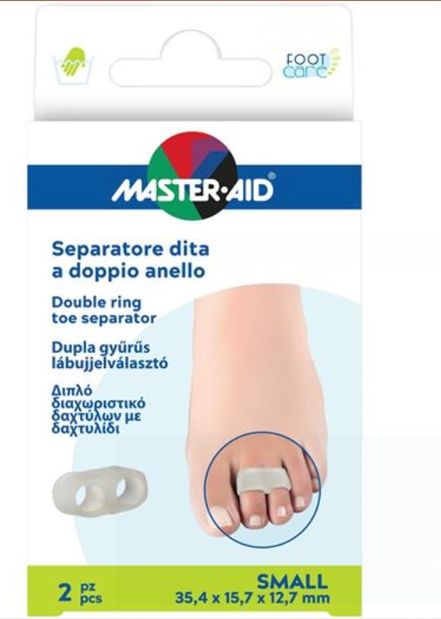 Separatore dita master-aid footcare con anello doppio small 2 pezzi c10