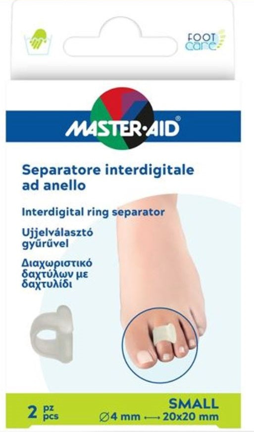 Separatore dita master-aid footcare con anello large 2 pezzi c18