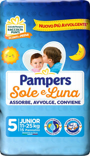 Pampers sole&luna junior 15 pezzi
