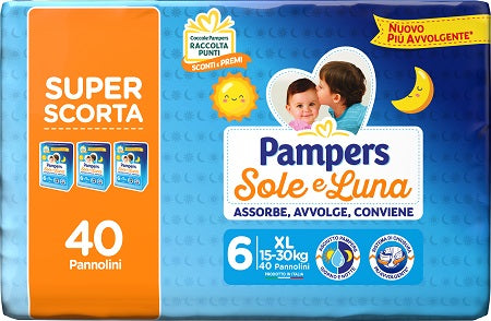 Pampers sole luna trio xl 40 pezzi