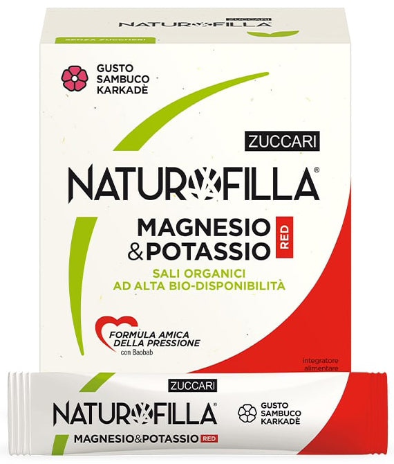 Naturofilla magnesio & potassio red gusto sambuco-karkade' 28 stick pack