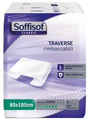 Traversa per incontinenza soffisof classic 8 gocce 80 x 180 15 pezzi
