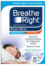 Cerotti nasali breathe right trasparenti 30 pezzi