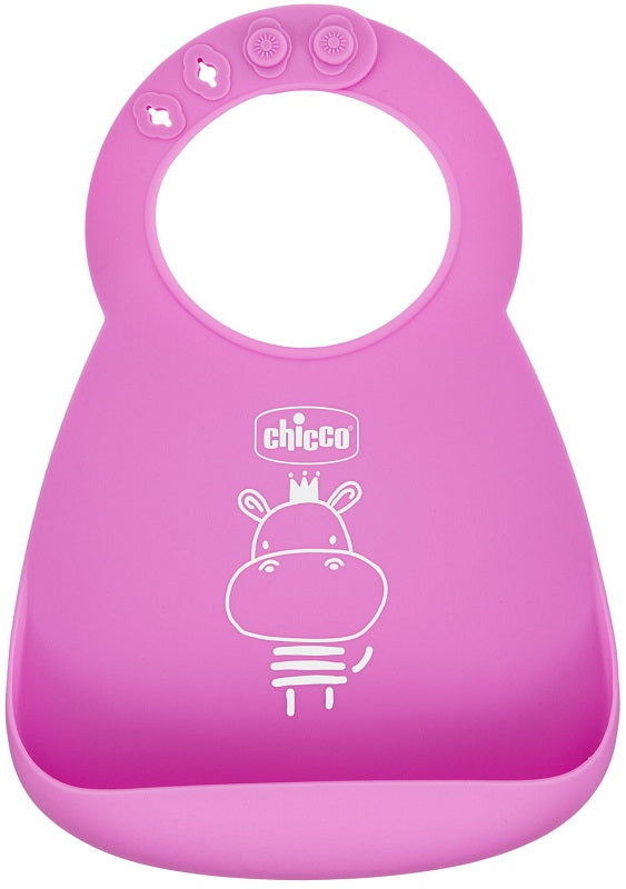 Chicco bavaglia silicone rosa