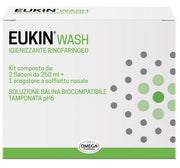 Eukin wash igienizzante rinofaringeo kit 2 flaconi da 250 ml + erogatore a soffietto nasale