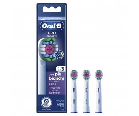 Oralb power refill eb18-3 3d white 3 pezzi