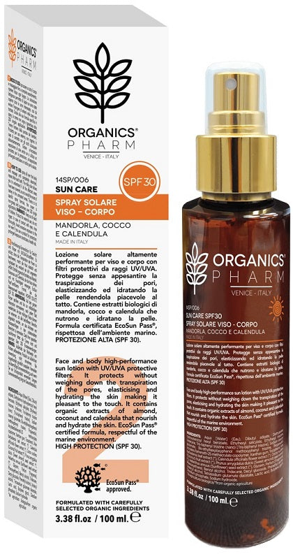 Organics pharm spray solare viso corpo spf30 100 ml