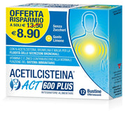 Acetilcisteina act 600 plus 12 bustine effervescenti agrumi