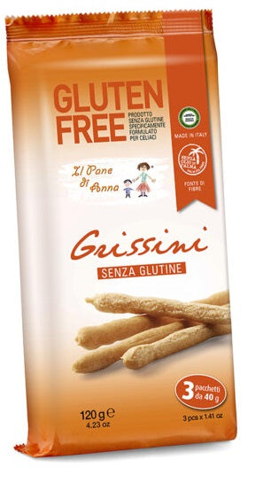 Pane anna grissini senza glutine e senza latte 3 pezzi 40 g
