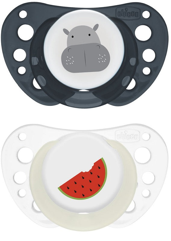 Chicco succhietti air blu lumi silicone 16-36 mesi 2 pezzi