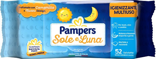 Pampers wipes sole & luna 52 pezzi