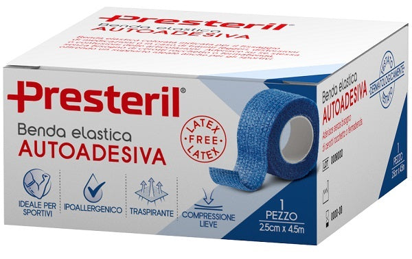 Benda elastica autoadesiva latex free presteril cm 2,5x4,5 m tesi blu