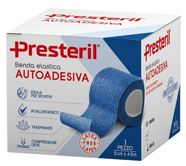 Benda elastica autoadesiva latex free presteril cm 5x4,5 m tesi blu