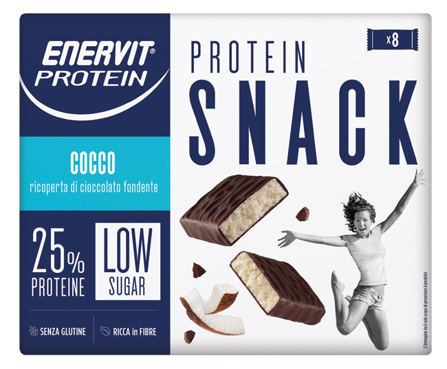 Enervit protein snack cocco low sugar  astuccio 8 x 27 g