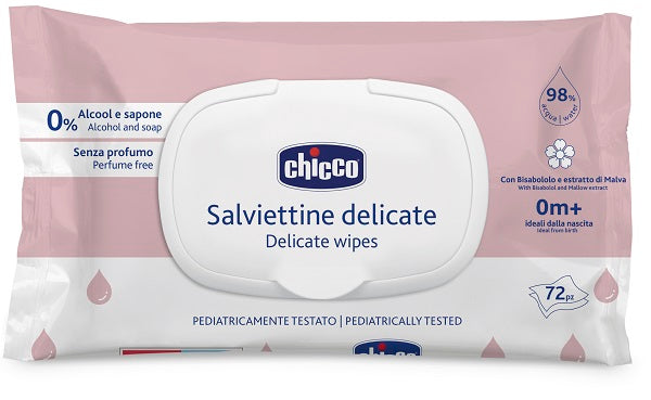 Chicco salviette delicate 72 pezzi plaque