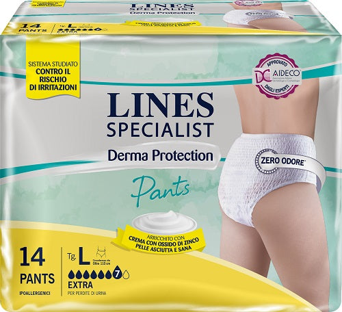 Pannolone per incontinenza lines specialist derma pants extra large 14 pezzi