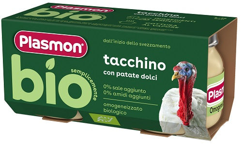 Plasmon bio omogeneizzato tacchino con patate dolci 2 pezzi