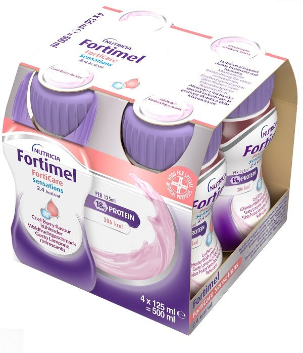 Fortimel forticare sensation 2,4 kcal/ml lampone rinfrescante 4 pezzi da 125 ml