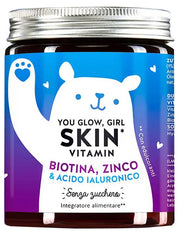 You glow girl skin vitamina biotina zinco & acido ialuronico 45 caramelle gommose senza zucchero gusto mango