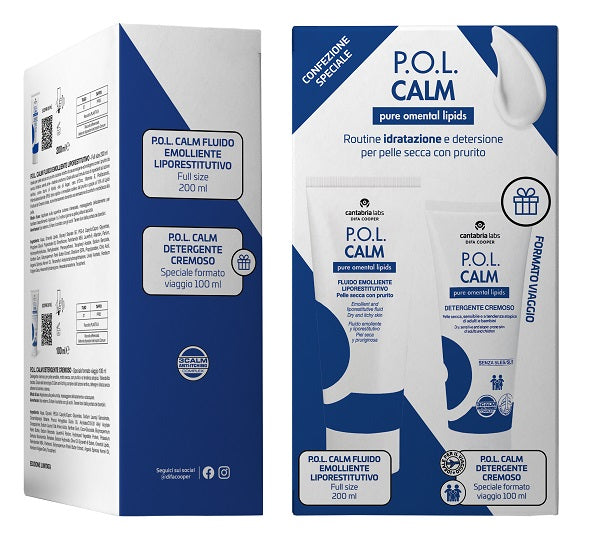 Pol calm fluido emolliente liporestitutivo 200 ml + pol calm detergente cremoso 100 ml