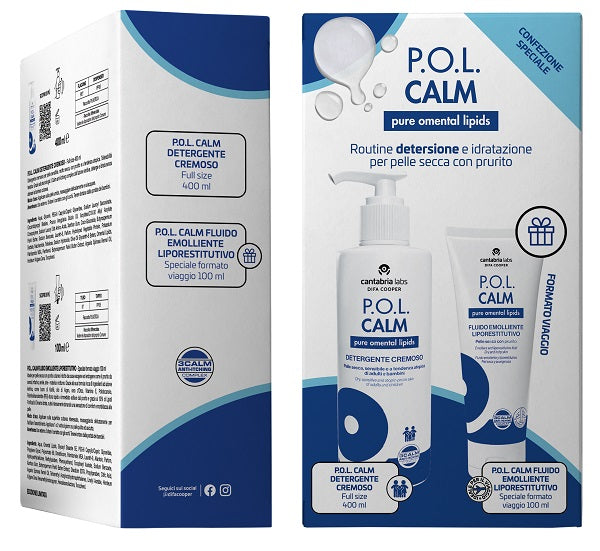 Pol calm detergente cremoso 400 ml + pol calm fluido emolliente liporestitutivo 100 ml