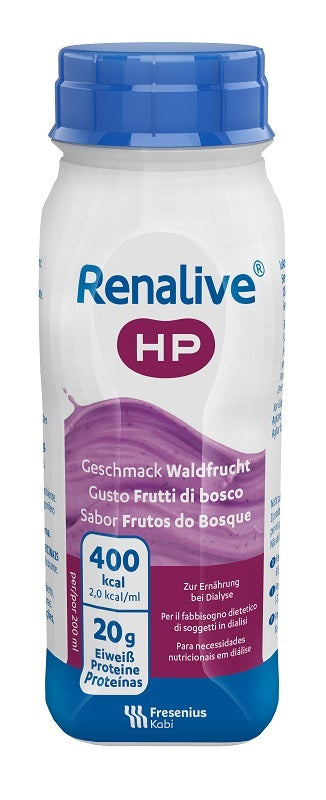 Renalive hp gusto frutti di bosco 4 flaconi da 200 ml senza glutine