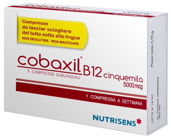 Cobaxil b12 cinquemila 5 compresse sublinguali da 0,4 g senza glutine