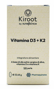 Kiroot by nutribiotica vitamina d3+k2 120 perle senza glutine senza lattosio