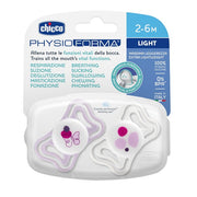 Chicco succhietto light rosa silicone 2-6m 2 pezzi