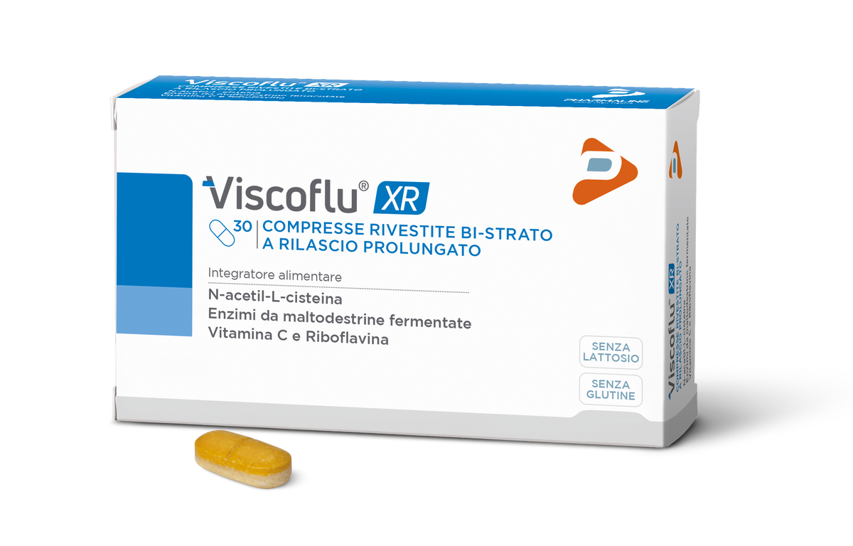 Viscoflu xr 30 compresse rivestite bi-strato a rilascio prolungato da 1,2 g senza glutine senza lattosio