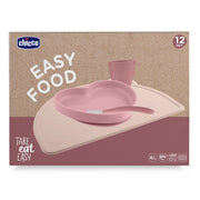 Chicco easy food set pappa silicone rosa 12m+