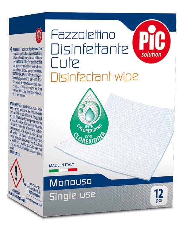 Pic solution fazzolettino disinfettante cute 12 pezzi
