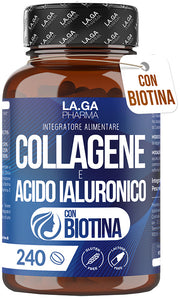 Collagene acido ialuronico biotina 240 compresse senza glutine e lattosio