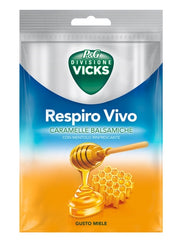 Vicks respiro vivo caramelle balsamiche miele 72 g con edulcoranti