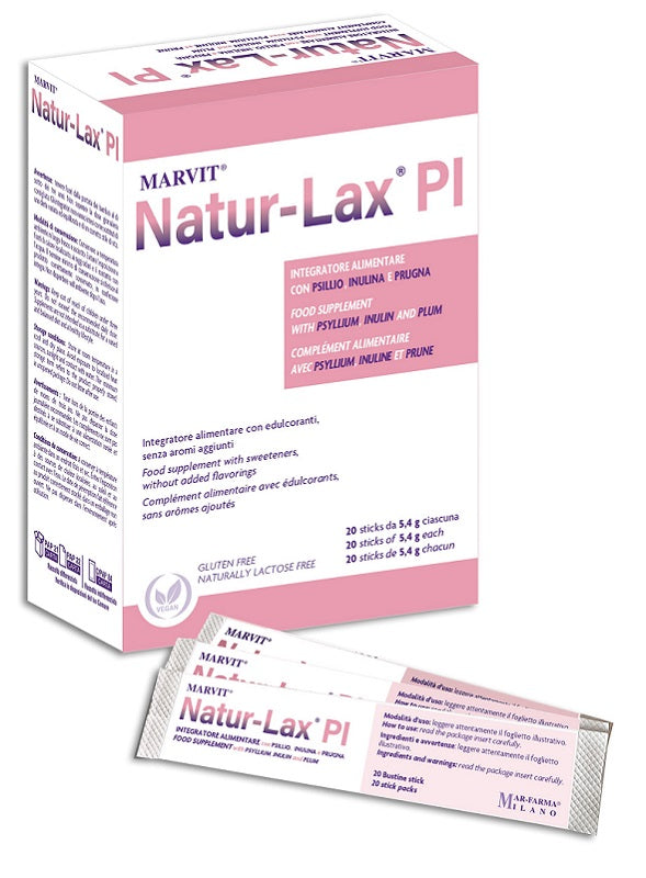 Natur lax pi 20 stick con edulcoranti senza glutine naturalmente privo di lattosio