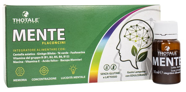 Thotale mente 10 flaconcini 10 ml gusto lampone senza glutine senza lattosio con edulcoranti