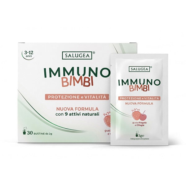 Salugea immuno bimbi 30 bustine fragola ciliegia senza glutine e lattosio