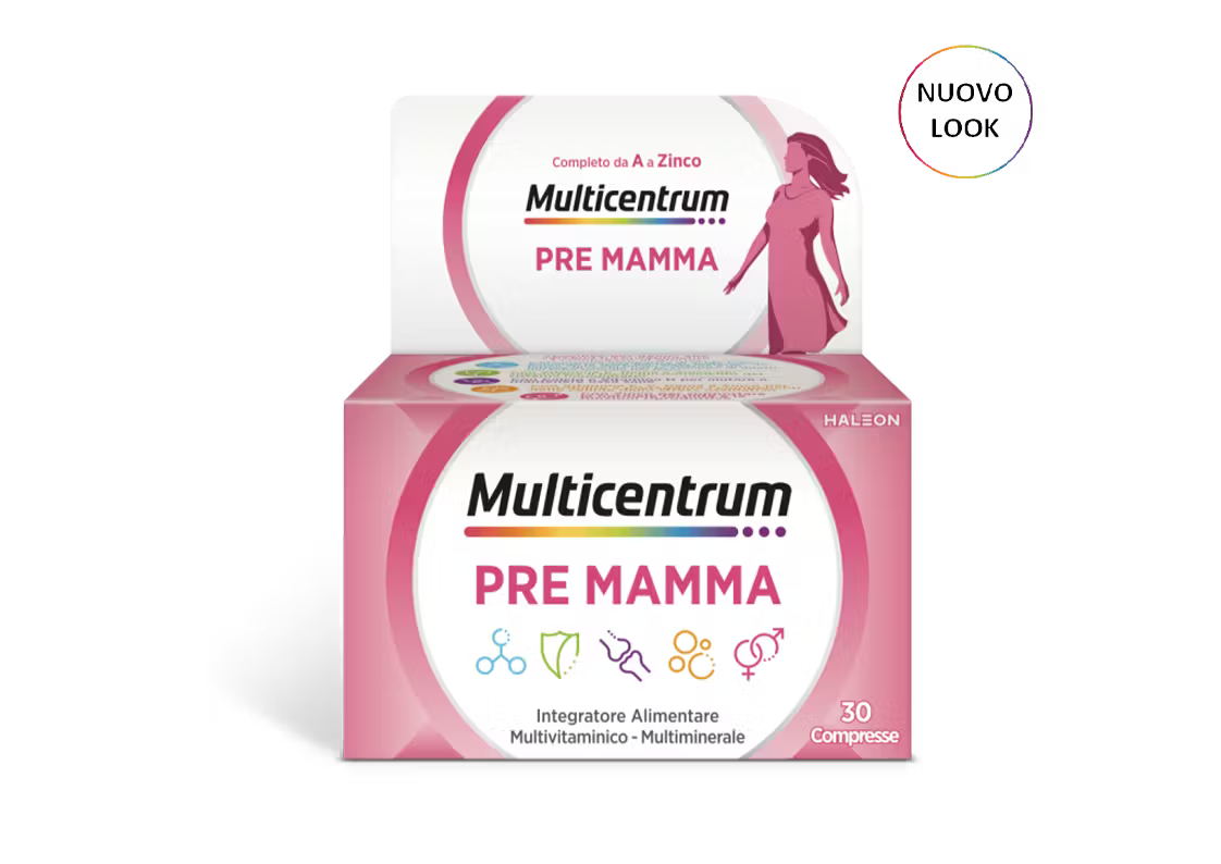 Multicentrum Pre Mamma 30 Compresse | Integratore Pre Gravidanza