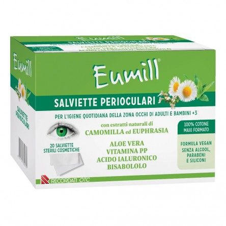 Eumill salviette perioculari 20 pezzi scadenza ottobre 2026