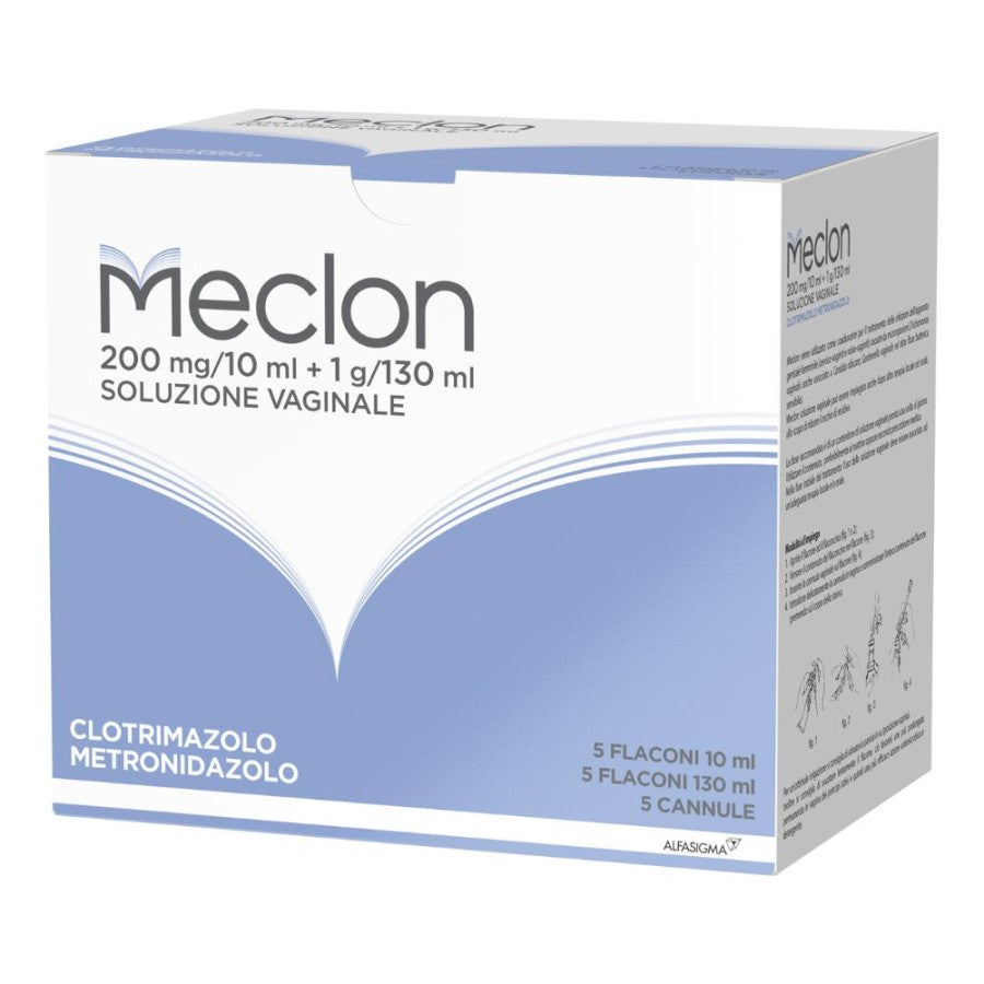 Meclon &ldquo;200 mg/10 ml + 1 g/130 ml soluzione vaginale&rdquo;  clotrimazolo, metronidazolo