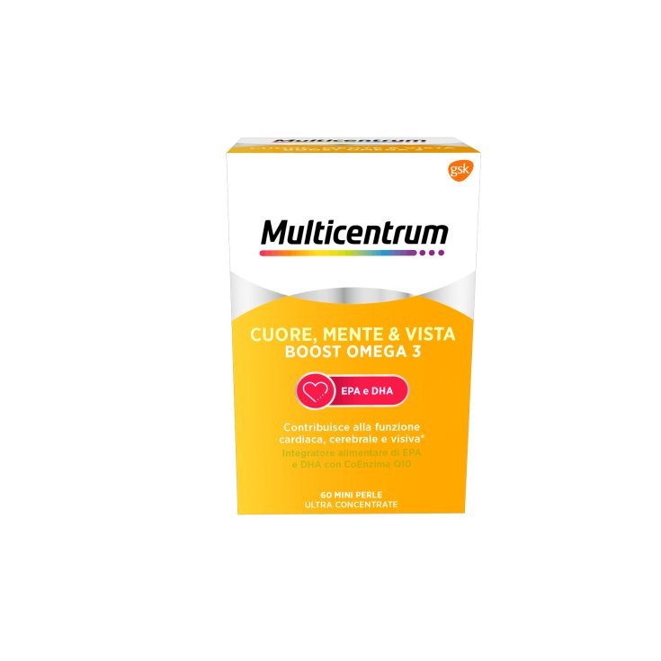 Multicentrum Cuore, Mente e Vista Boost Omega 3 60 capsule | Integratore cuore, cervello e vista