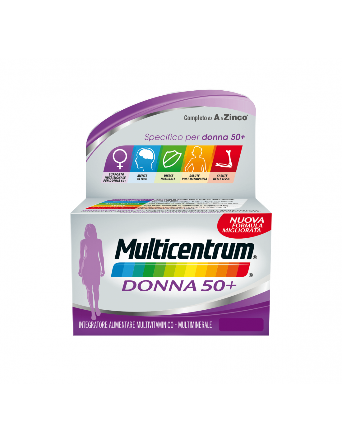 Multicentrum Donna 50+ 60 compresse | Integratore multivitaminico e multiminerale